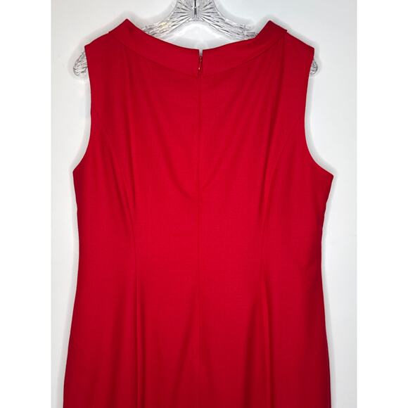NWT Talbots Italian flannel red holiday sleeveless bateau neckline dress 16 p - Picture 7 of 15